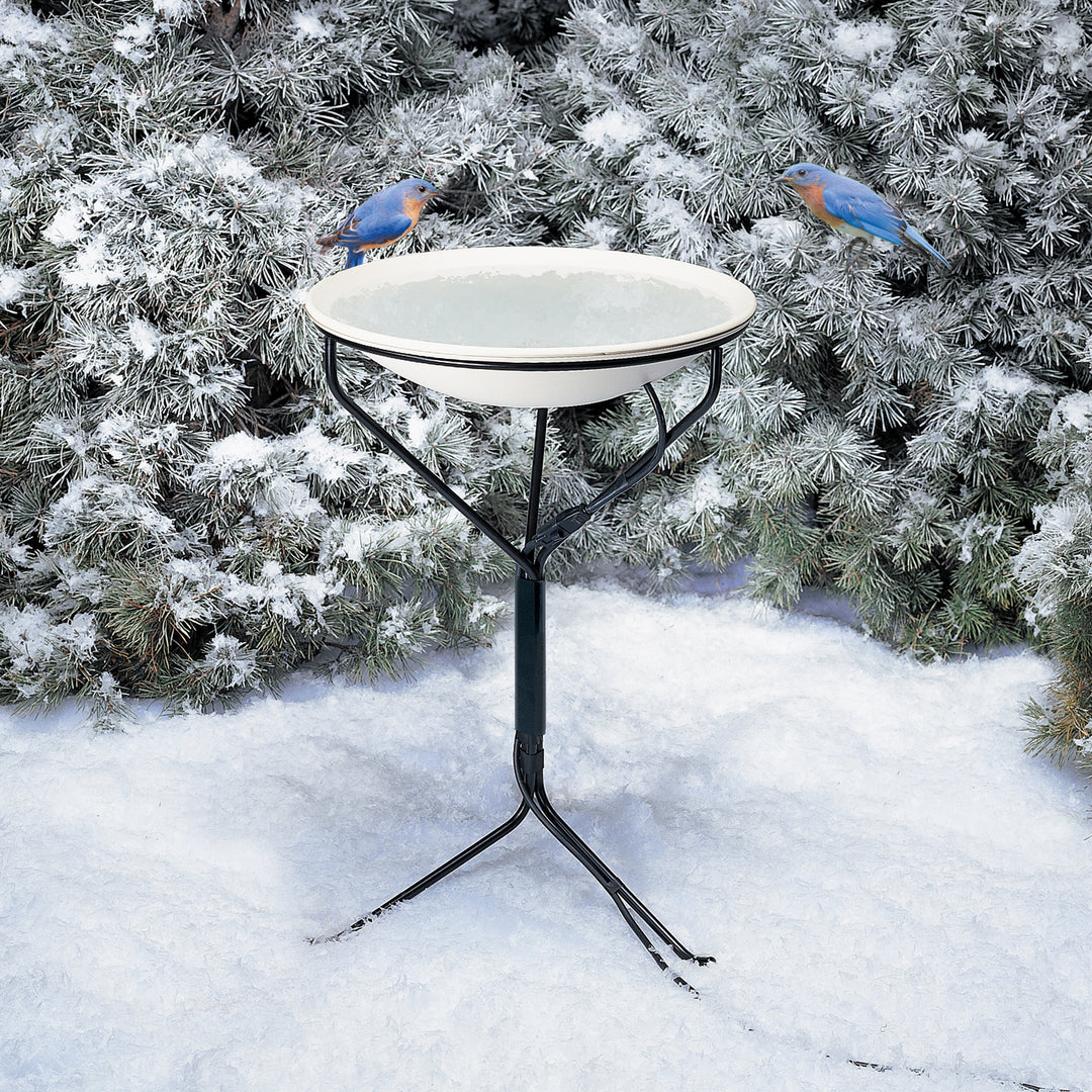 Heated Bird Bath Basin with Metal Stand