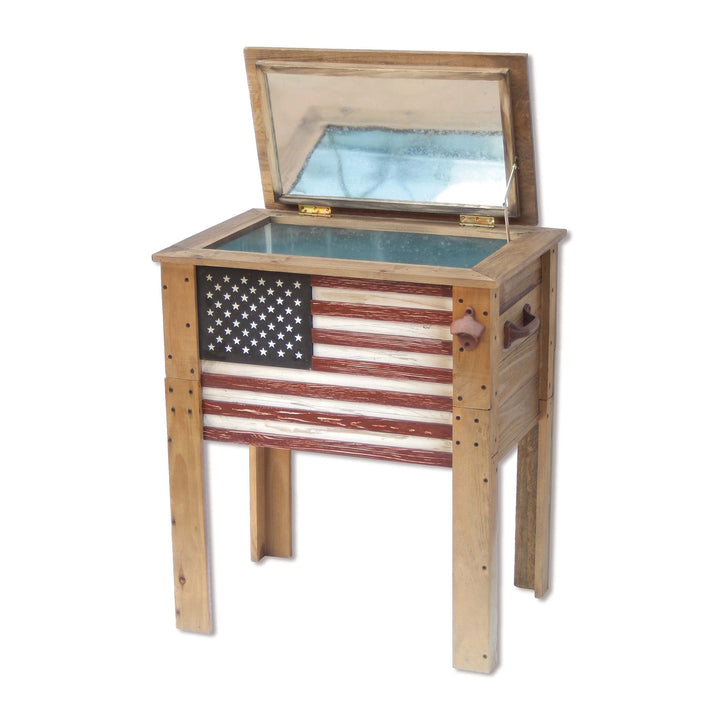 DDI® Backyard Expressions Outdoor Wooden American Flag Cooler