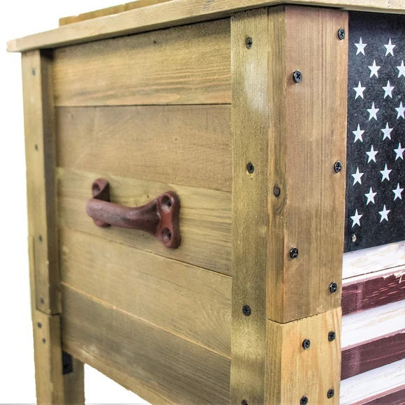 DDI® Backyard Expressions Outdoor Wooden American Flag Cooler