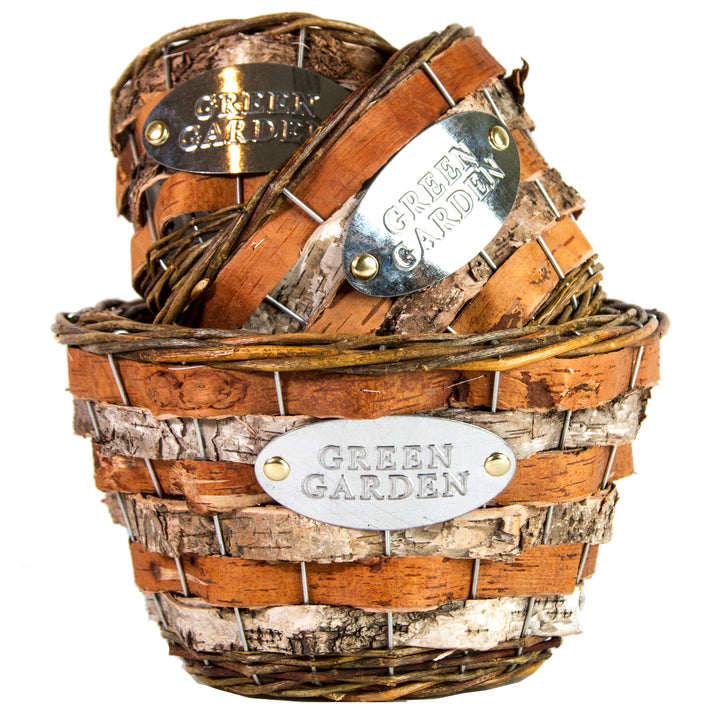 Gardener Select® Birch Bark Basket Planter Set