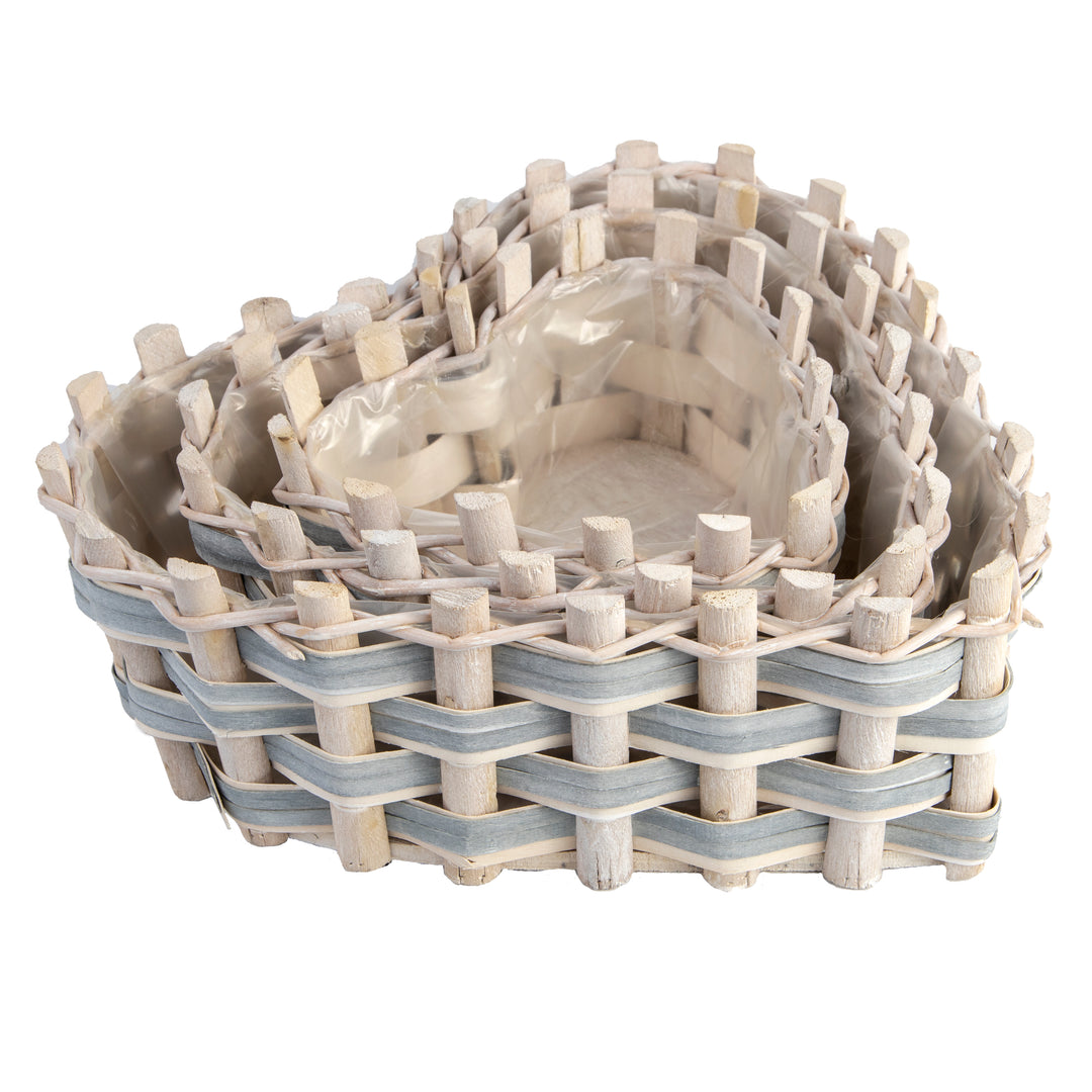 Gardener Select® Heart Wood 3-Piece Weaved Planter Set