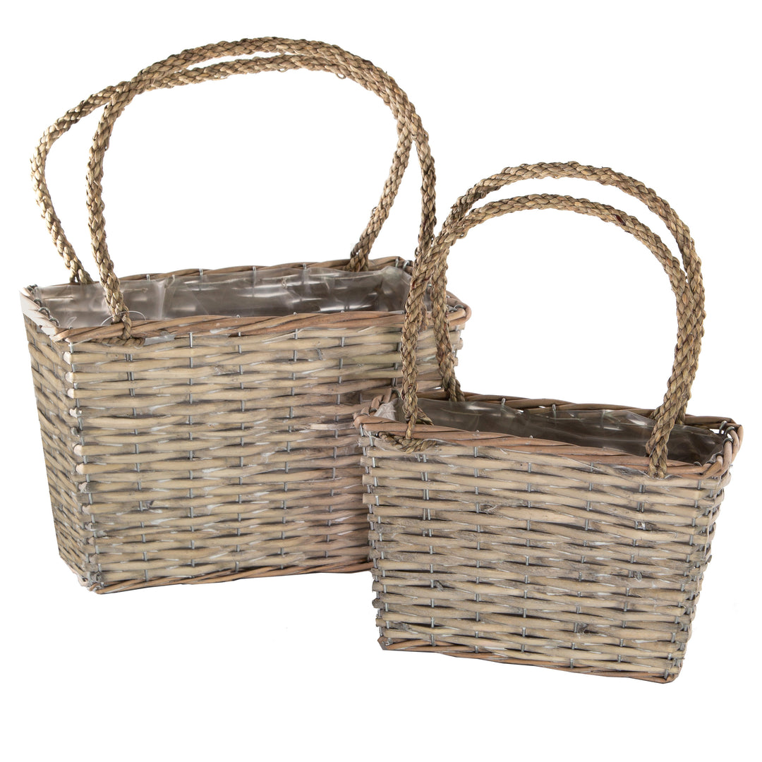 Gardener Select™ Large Willow Woven Purse Flower Basket Set