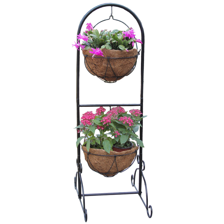 Gardener Select Black 2-Basket Wire Patio Planter