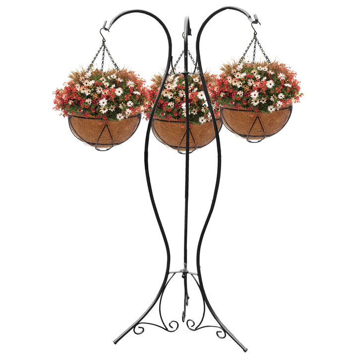 Gardener Select® Black 3-Arm Plant Stand with 3-Baskets