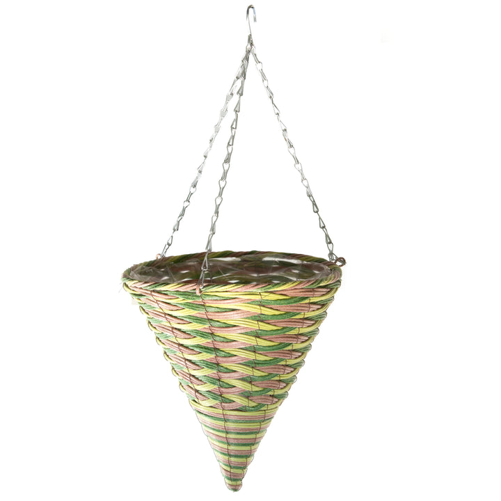 Gardener Select® 12 in. Cone Rattan Hanging Baskets