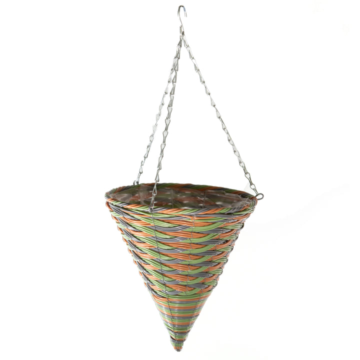 Gardener Select® 12 in. Cone Rattan Hanging Baskets