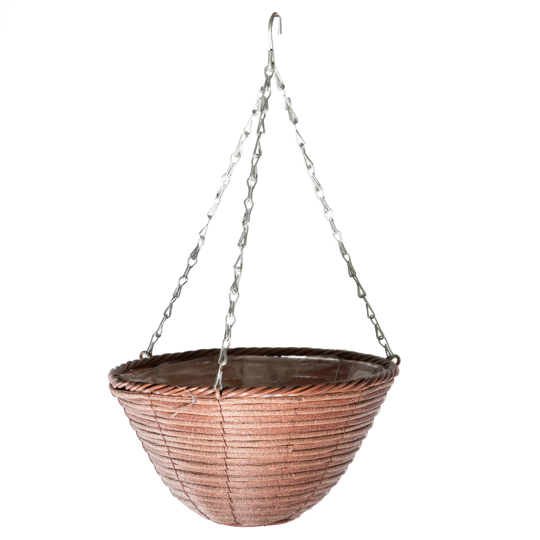 Gardener Select® 12 in. Plastic Rattan Hanging Baskets