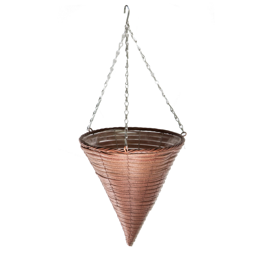 Gardener Select® 12 in. Cone Rattan Hanging Baskets