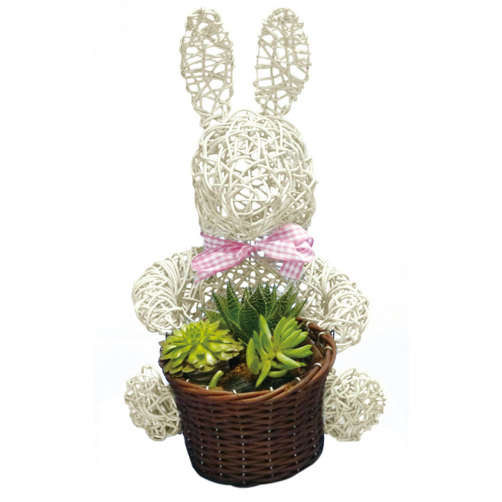 Gardener Select® White Wicker Bunny Topiary