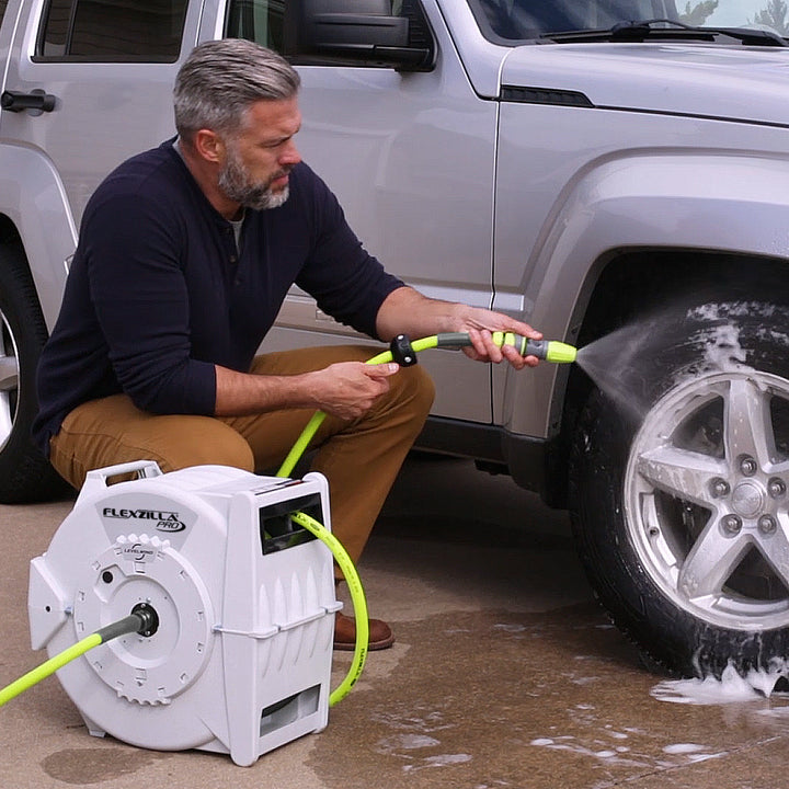 Flexzilla® Pro Retractable Water Hose Reel with Levelwind™ Technology