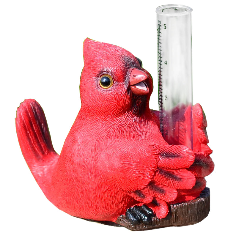 Michael Carr Designs™ Resin Feathered Friends Statuary w/ Rain Gauge