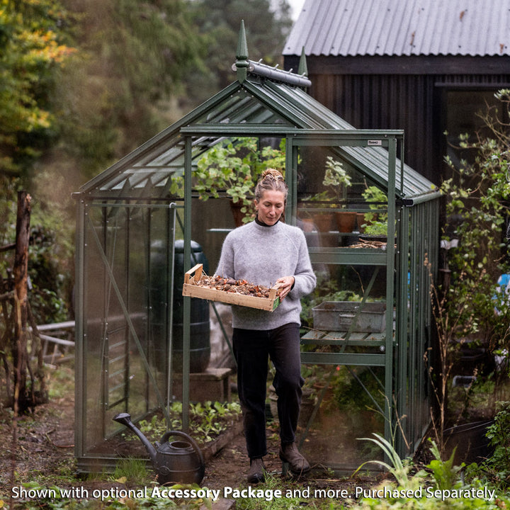 Rhino Premium Greenhouse Kit 6 x 8 ft. with 4mm Toughened Safety Glass Panels and Aluminum Frame