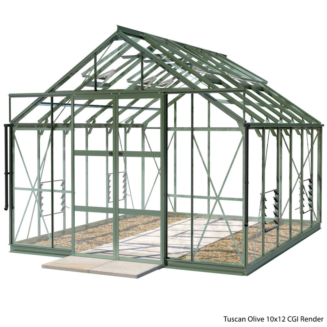 Rhino Premium Greenhouse Kit 10 x 12 ft. with 4mm Toughened Safety Glass and Aluminum Frame