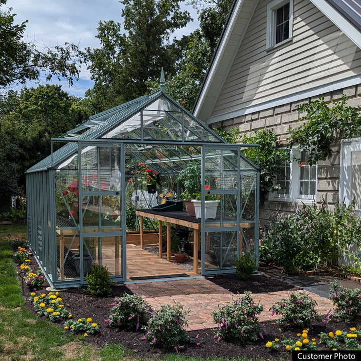 Rhino Premium Greenhouse Kit 10 x 16 ft. with 4mm Toughened Safety Glass Panels and Aluminum Frame