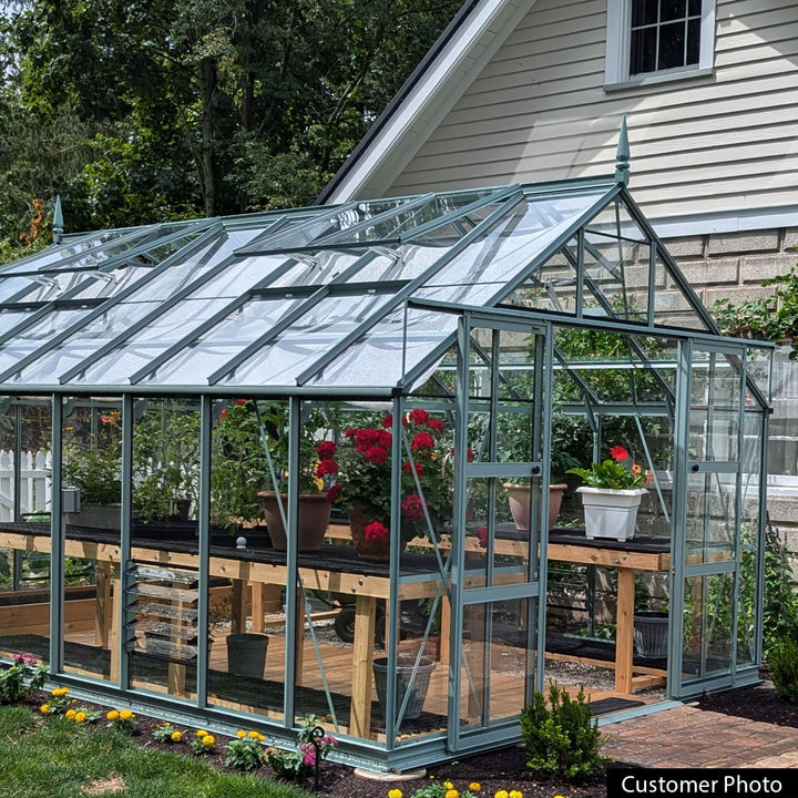 Rhino Premium Greenhouse Kit 10 x 16 ft. with 4mm Toughened Safety Glass Panels and Aluminum Frame