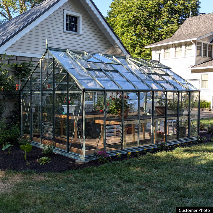 Rhino Premium Greenhouse Kit 10 x 16 ft. with 4mm Toughened Safety Glass Panels and Aluminum Frame