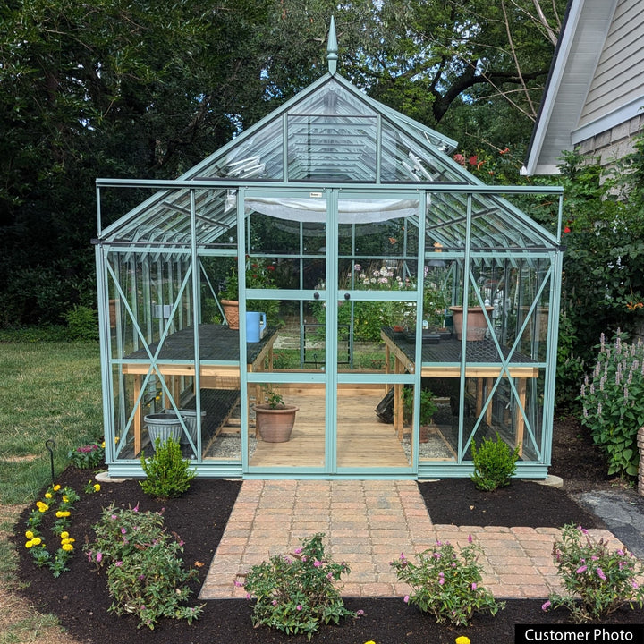 Rhino Premium Greenhouse Kit 10 x 16 ft. with 4mm Toughened Safety Glass Panels and Aluminum Frame