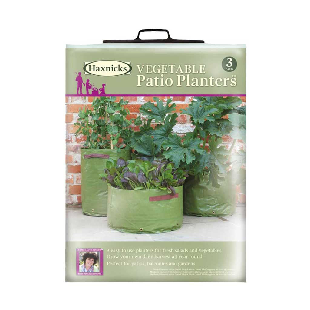 Haxnicks Vegetable Patio Planters - Multisize 3 Pack