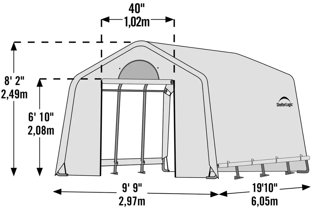 ShelterLogic GrowIT Peak Style DIY Greenhouse Kit 10 x 20 ft. with Triple Layer Translucent Polyethylene Cover and Steel Frame