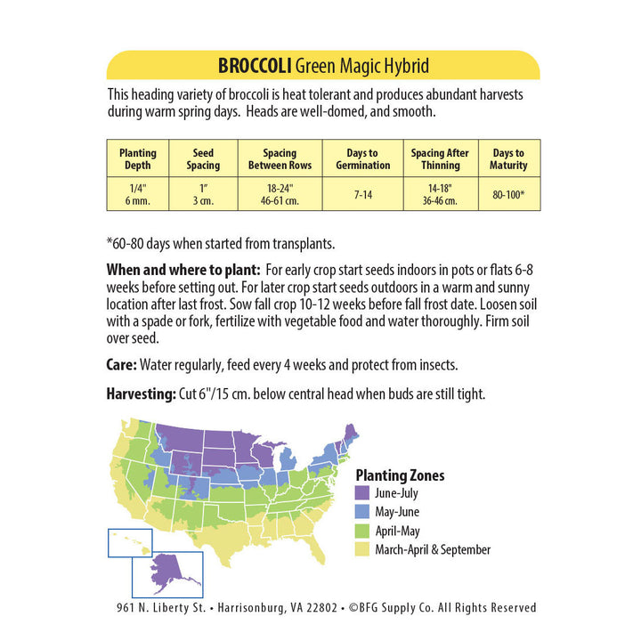 Wetsel Seed™ Hybrid Green Magic Broccoli Seed