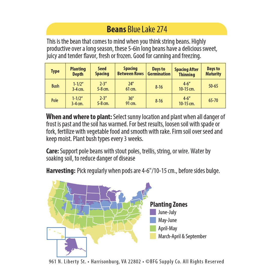 Wetsel Seed™ Bean Blue Lake 274 Seed