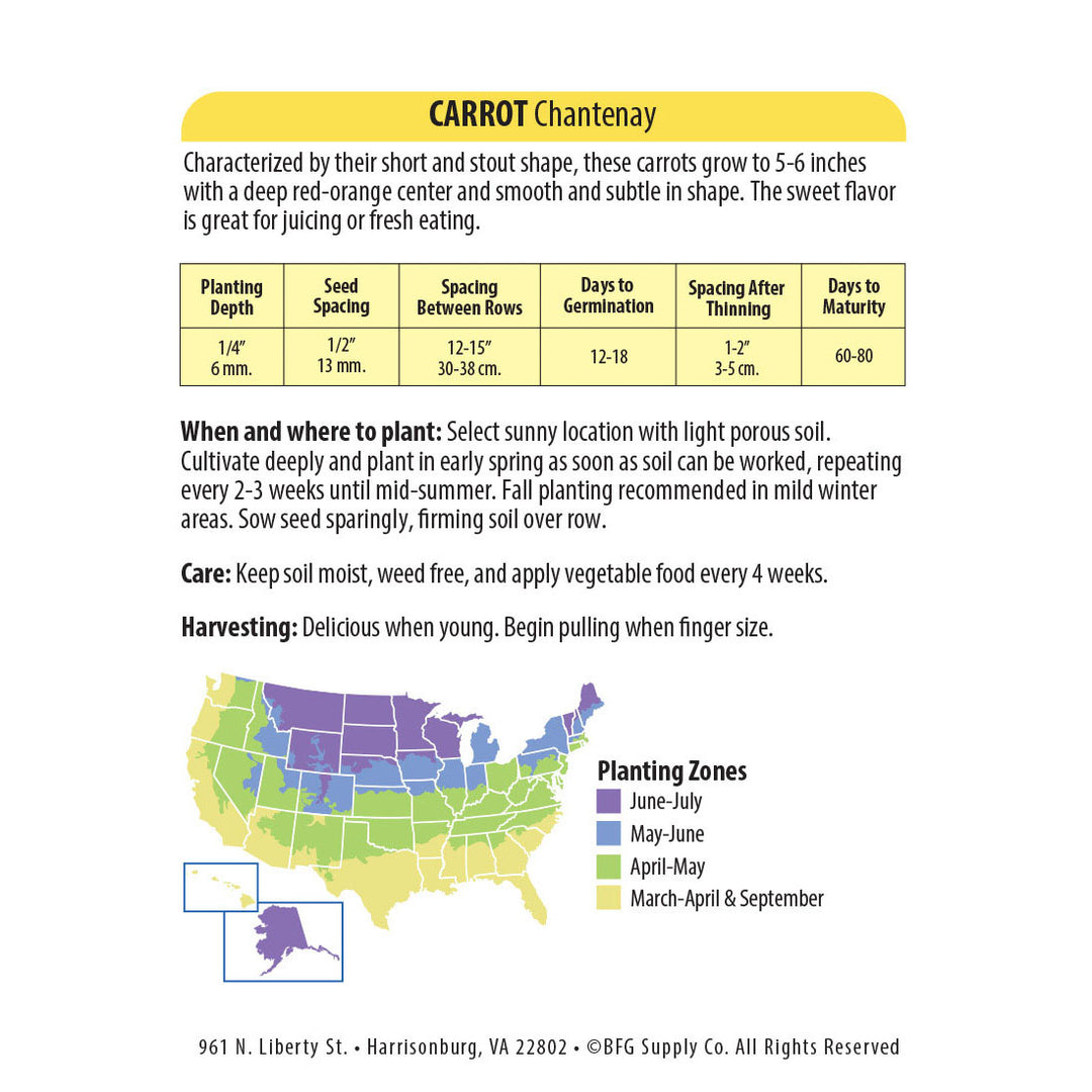 Wetsel Seed™ Carrot Red Cored Chantenay Seed