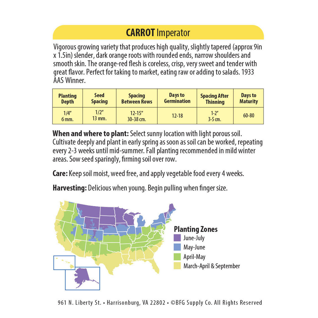 Wetsel Seed™ Carrot Imperator Coreless Seed