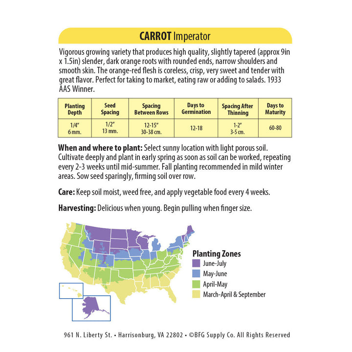 Wetsel Seed™ Carrot Imperator Coreless Seed