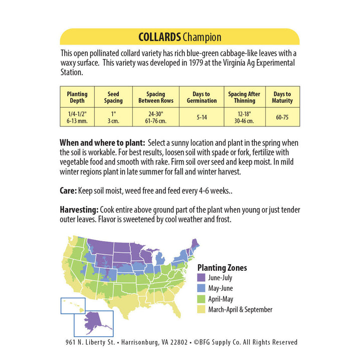 Wetsel Seed™ Champion Collards Seed