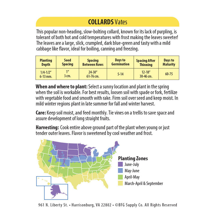 Wetsel Seed™ Collards Vates Seed