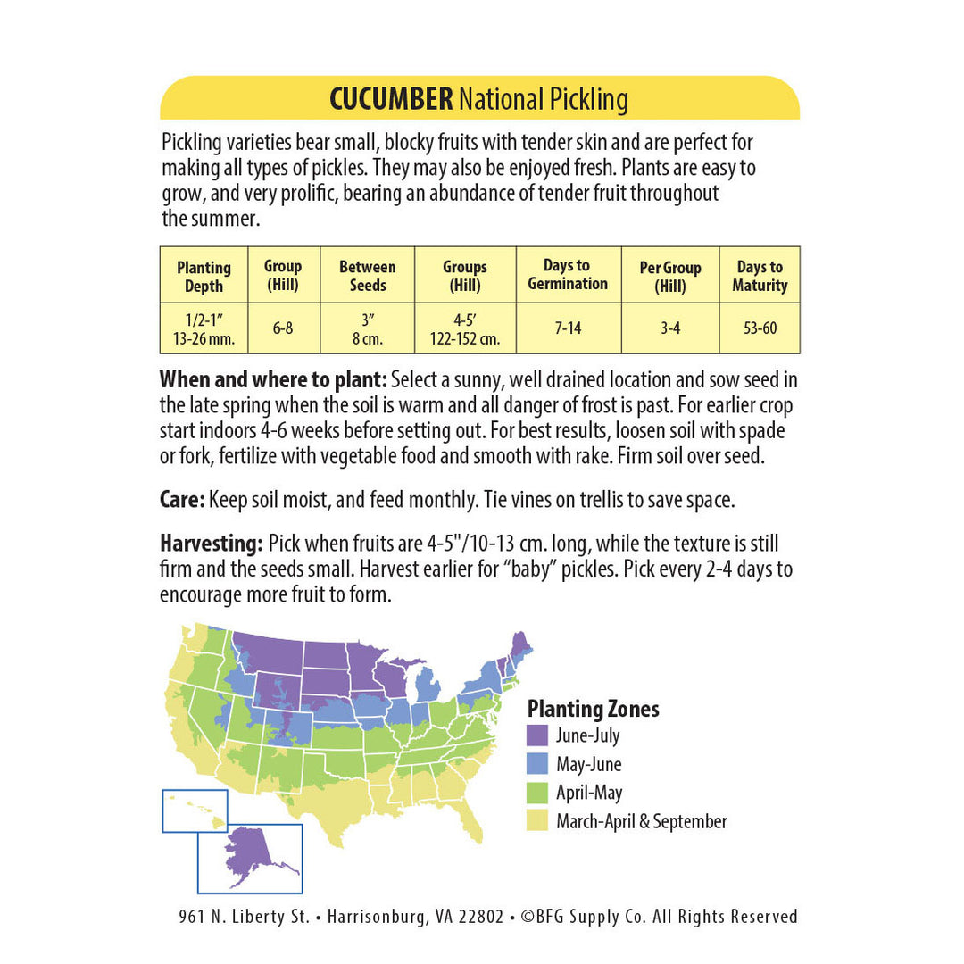 Wetsel Seed™ Cucumber National Pickling Seed