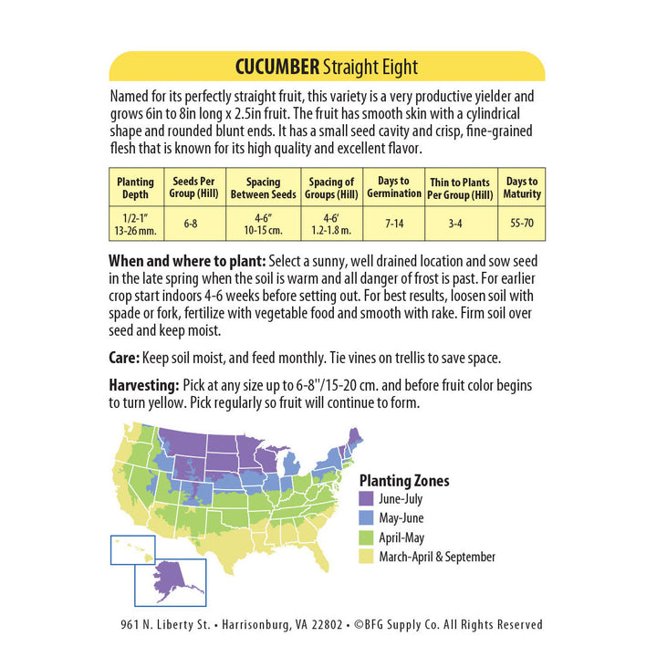 Wetsel Seed™ Straight Eight Cucumber Seed