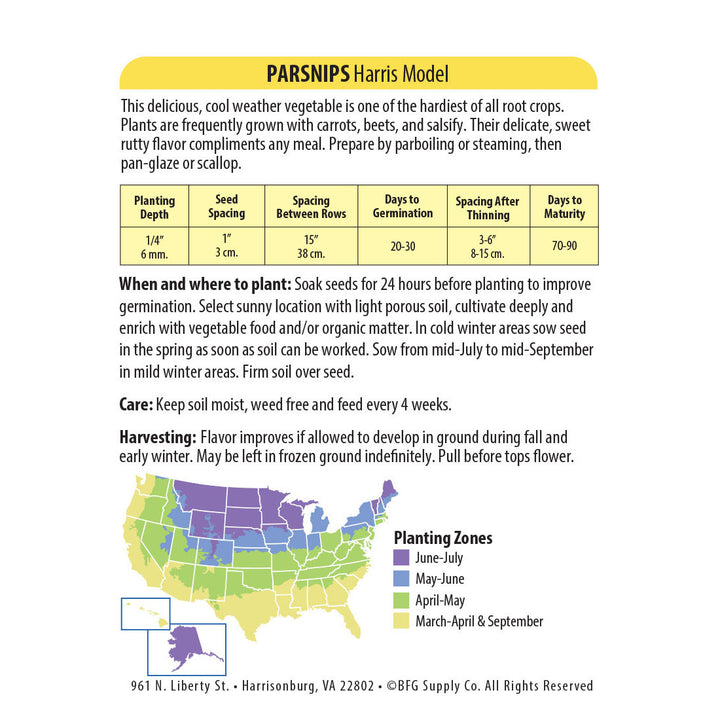 Wetsel Seed™ Parsnips Harris Model Seed