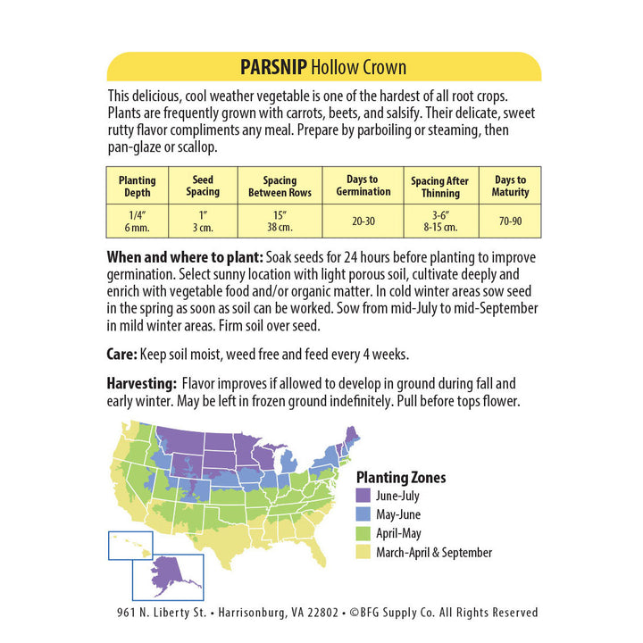 Wetsel Seed™ Hollow Crown Parsnip Seed