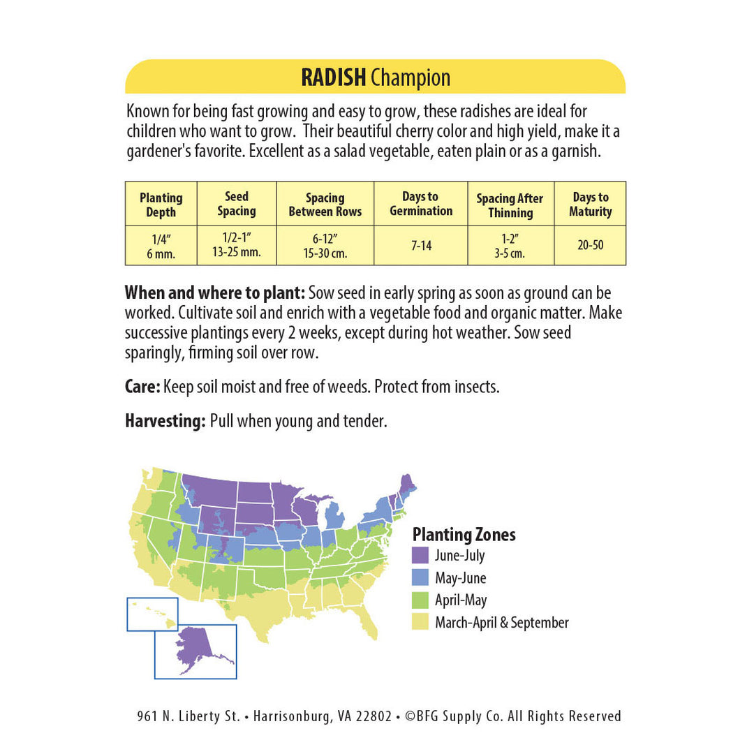 Wetsel Seed™ Radish Champion Seed
