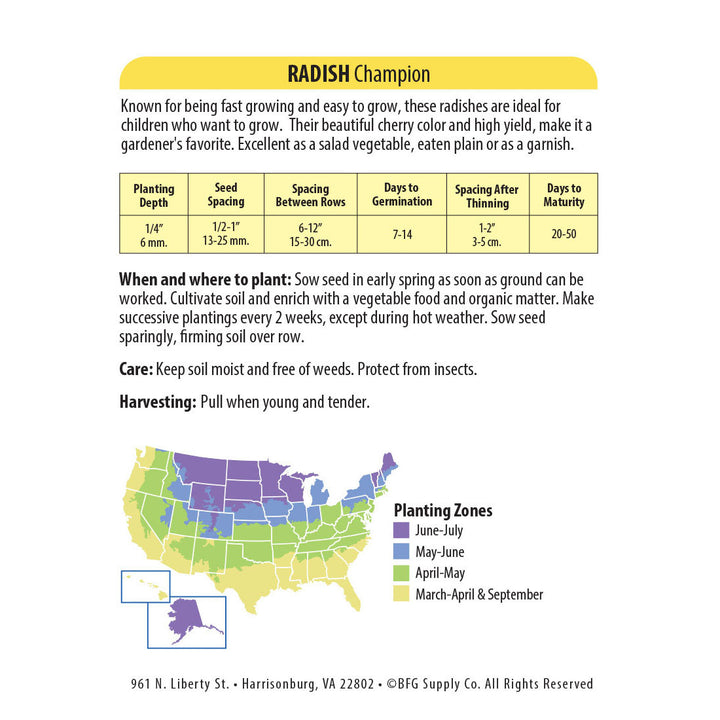 Wetsel Seed™ Radish Champion Seed