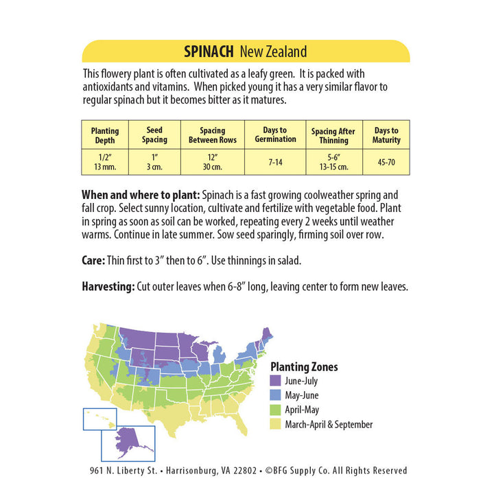 Wetsel Seed™ New Zealand Spinach Seed