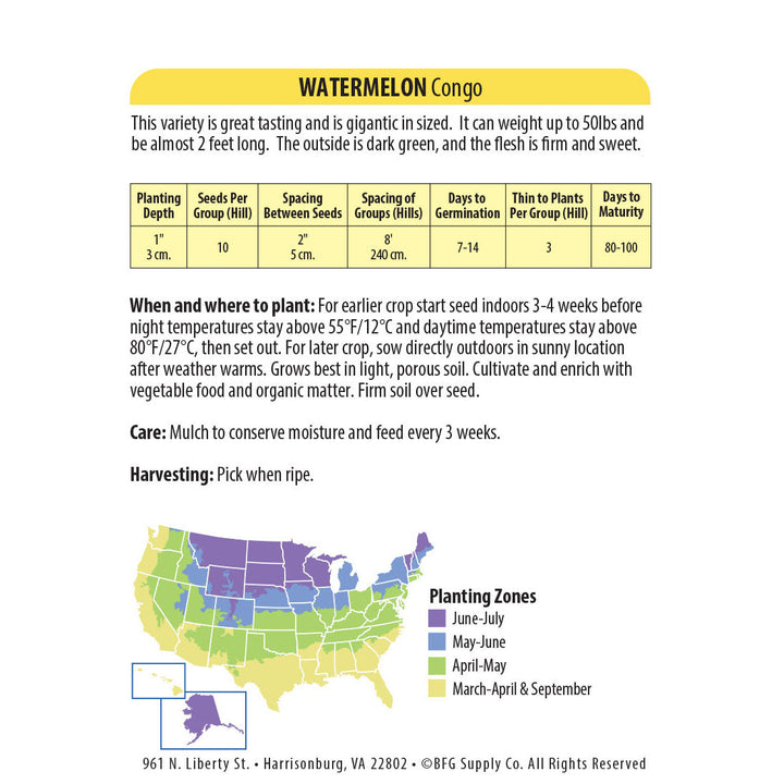 Wetsel Seed™ Congo Watermelon Seed