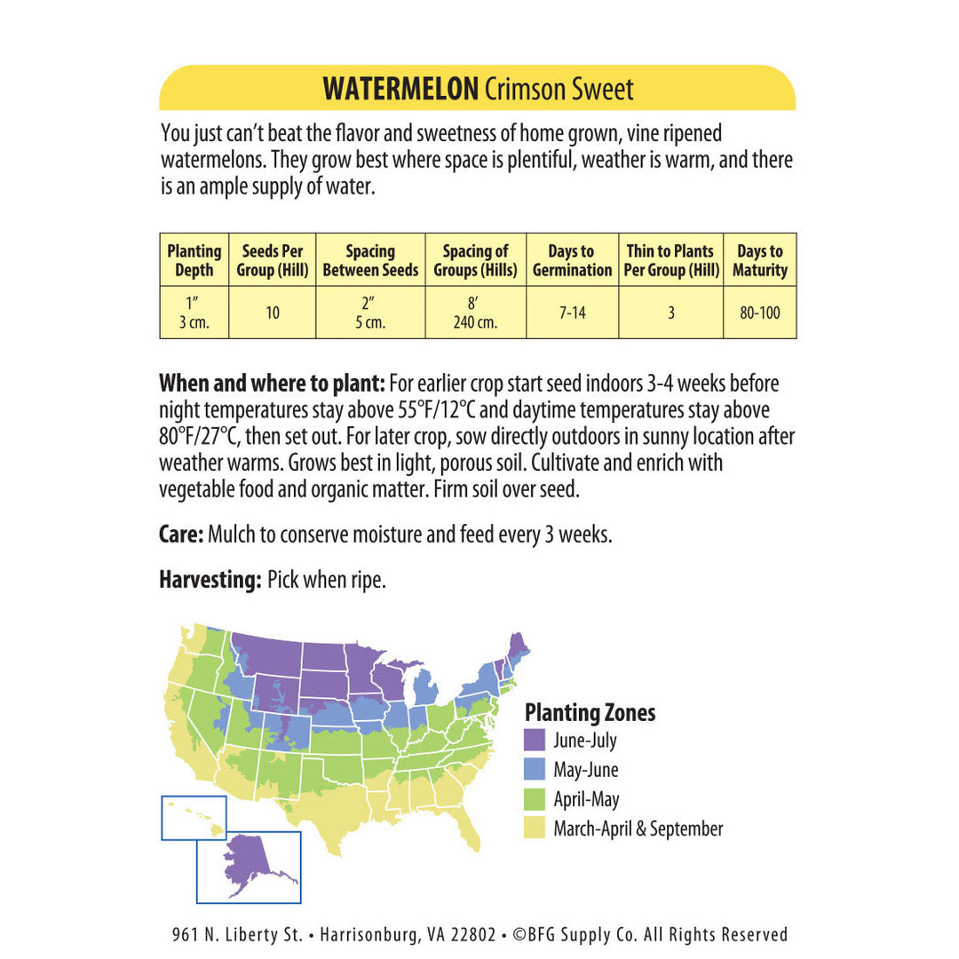 Wetsel Seed™ Watermelon Crimson Sweet Seed