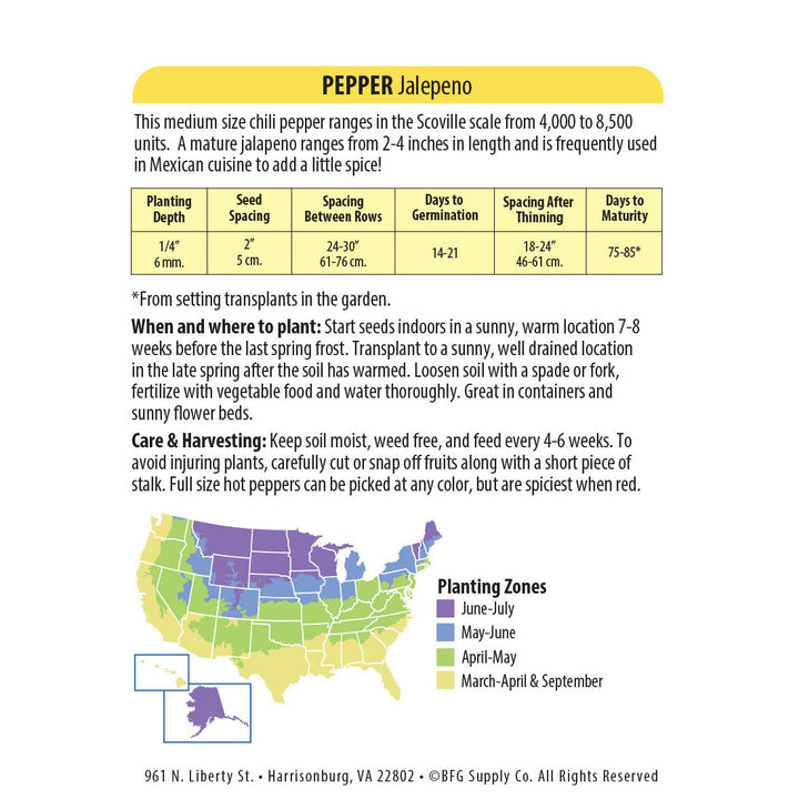 Wetsel Seed™ Organic Jalapeño Pepper Seed
