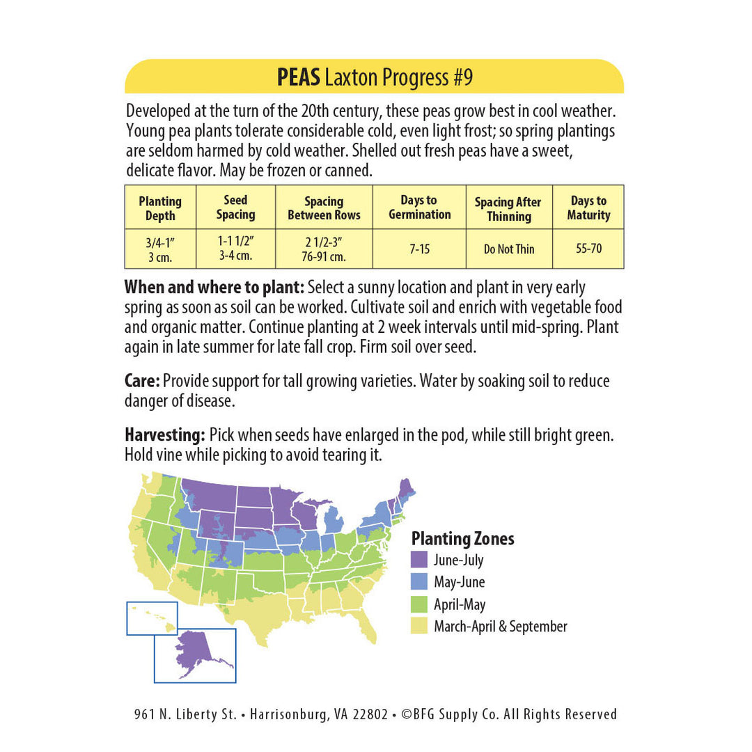 Wetsel Seed™ Peas Laxton Progress #9 Seed