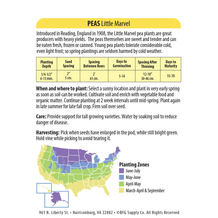 Wetsel Seed™ Peas Little Marvel Seed