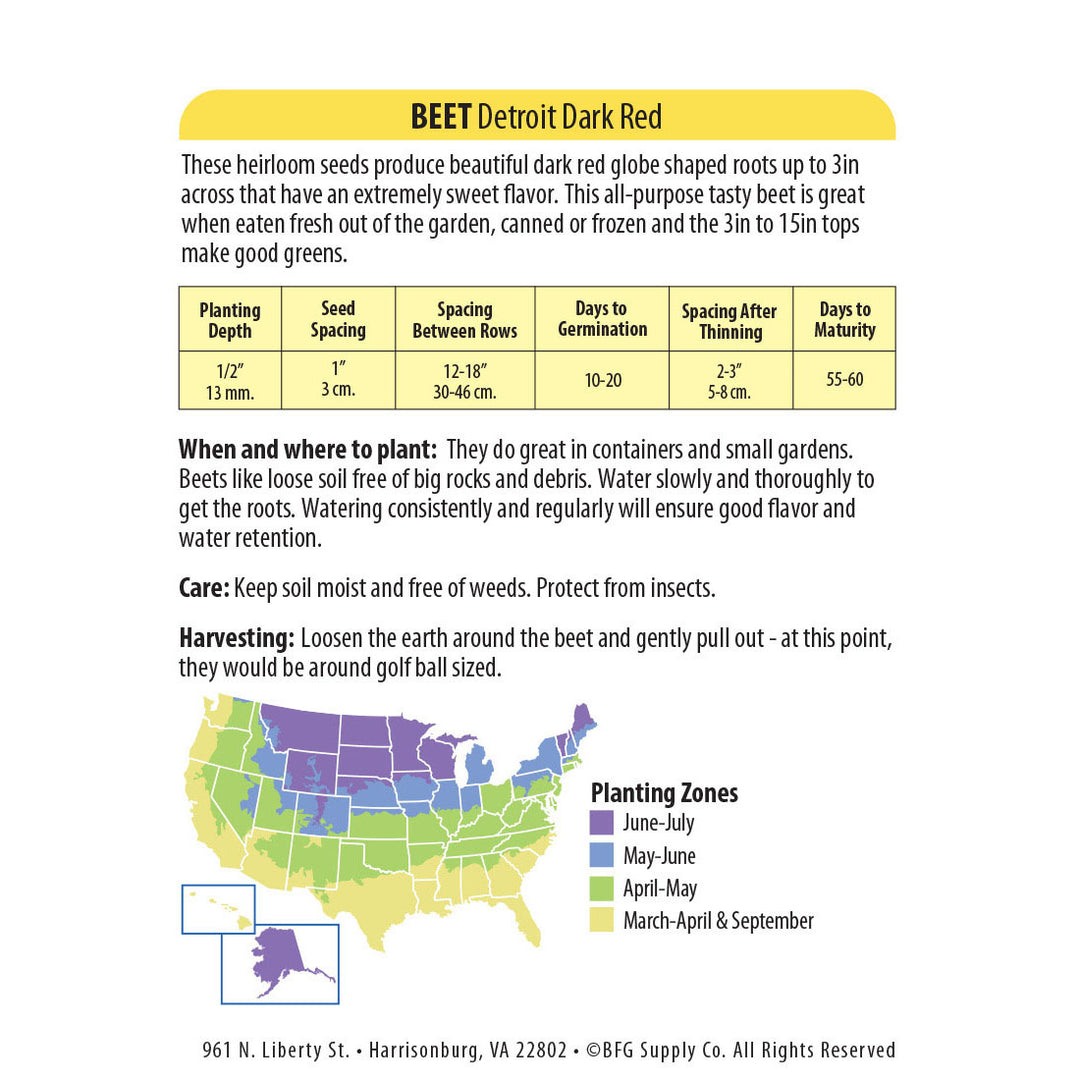 Wetsel Seed™ Heirloom Beet Detroit Seed