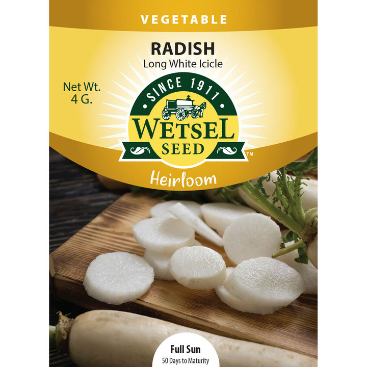 Wetsel Seed™ Heirloom Radish Long White Icicle Seed