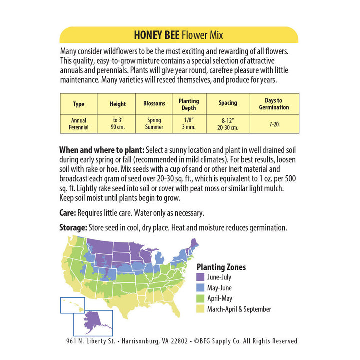 Wetsel Seed™ Honey Bee Flower Mix