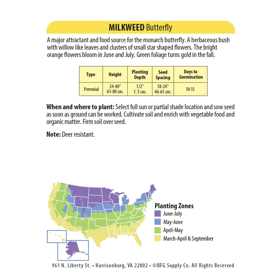 Wetsel Seed™ Butterfly Milkweed Seed