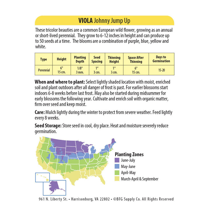 Wetsel Seed™ Johnny Jump Up Viola Seed